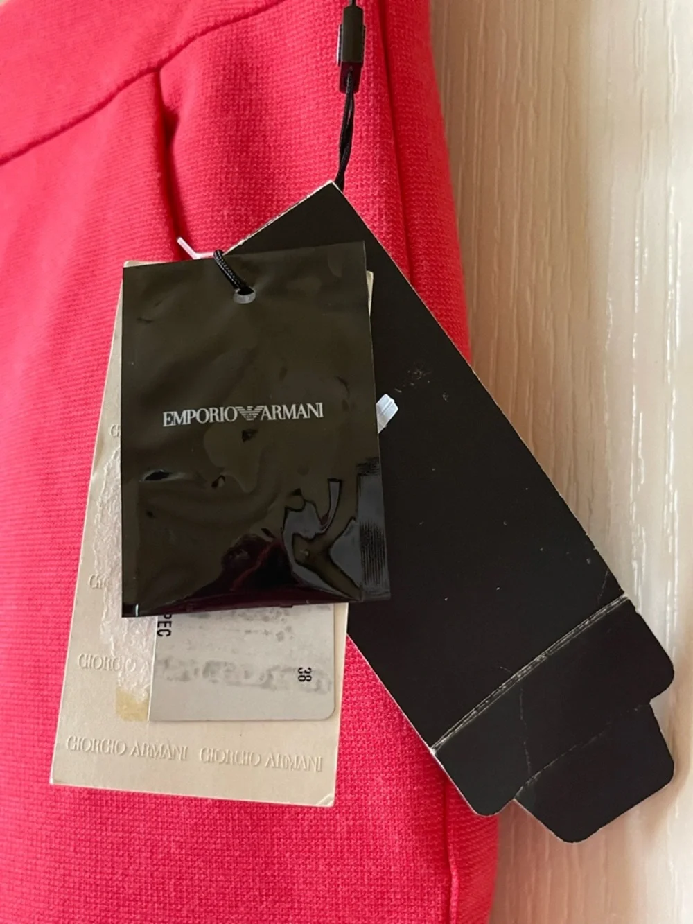 Emporio Armani Red Tailored Trousers NWT Size 6 (EU 38) Chic Slim Fit - Coral - Picture 4 of 5